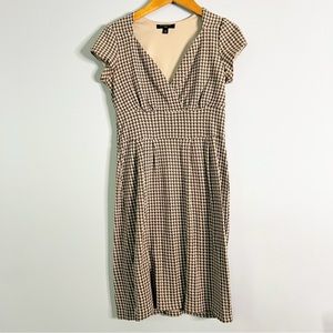 Banana Republic Tan Houndstooth Career Dress Size Small Petite